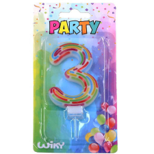 Wiky Tortagyertya csíkos szám : 3 party kellék
