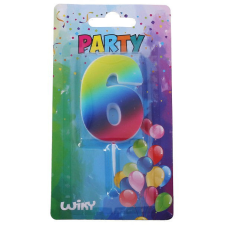 Wiky Tortagyertya szivárvány szám : 6 party kellék