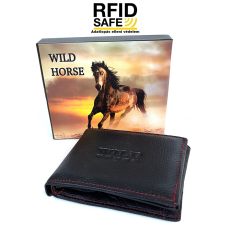 Wild Horse nyomott logós, fekete, piros tűzéses, szabadon pénztárca 2-84 piros varrott