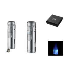 WinJet 5-ös szúrólángos szivargyújtó kihajtható szivarfúróval - szálcsiszolt, króm öngyújtó