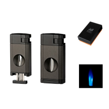 WinJet Premium dupla szúrólángos szivar öngyújtó beépített ék vágóval - matt fekete öngyújtó