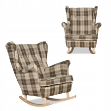  Winston Szárnyas Hintaszék, Skandináv Stílus, Family Furniture, Barna És Bézs Kockás Mintázat bútor