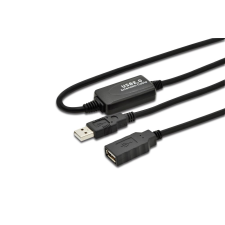 WIRETEK - Aktív USB Hosszabbító A-A kábel - 10M kábel és adapter