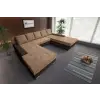  Wixy Giga u alakú kanapé sötét mahagóni és halvány taupe színben 345 x 205 cm fantasztikus nagy fekvőfelülettel