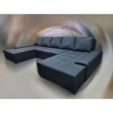 Wixy U Form Fekete ágyazható ülőgarnitúra csábító 200x405cm méretben bútor