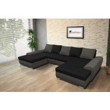  Wixy U Form Kvarcszürke és fekete ágyazható ülőgarnitúra csábító 184x345cm méretben bútor