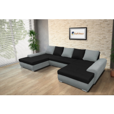  Wixy U Form Óezüst és fekete ágyazható ülőgarnitúra csábító 200x405cm méretben bútor