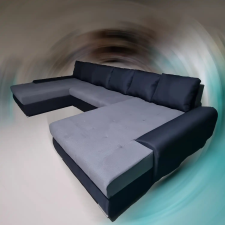Wixy U Form Szürke – fekete ágyazható ülőgarnitúra csábító 200x405cm méretben bútor