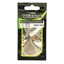 Wizard SPIRÁL KAPOCS 4 FLUOROCARBON ELŐKE 15KG 25CM 2DB/CS horgászkiegészítő