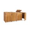 Wohnen Kerti kukatároló fa szemeteskuka tároló 4 db tároló 126x316x98 cm barna fenyőfa szemetes tartó