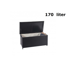 Wohnen Kerti tároló polirattan kerti láda 51x100x50 cm 170 liter fekete kerti tárolás