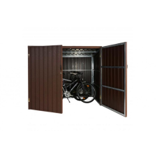 Wohnen WPC kerékpár garázs szerszámos kisház, zárható kerékpár tároló 2 bicikli számára 172x213x112 cm barna kerti tárolás