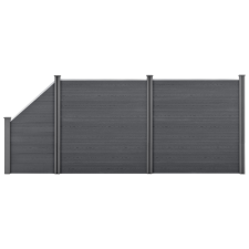 Wohnen WPC kerítéspanel ferde elemmel 183x451 cm szürk kerti bútor