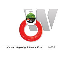 Wolker Fűnyíró damil 2,0mmx15m csavart négyszög Trimmer Line Profi barkácsgép tartozék