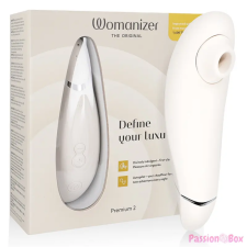 Womanizer Premium 2 - akkus, léghullámos csiklóizgató (fehér) vibrátorok