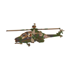 WoodCraft 3D fa mechanikus puzzle - Apache támadóhelikopter fajáték