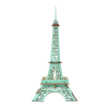 WoodCraft 3D fa mechanikus puzzle - Eiffel-torony türkiz