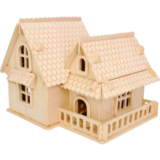 WoodCraft 3D fa mechanikus puzzle - európai villa A fajáték