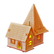 WoodCraft 3D fa mechanikus puzzle - európai villa D fajáték