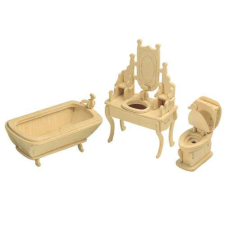 WoodCraft 3D fa mechanikus puzzle - fürdőszoba készlet fajáték