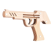 WoodCraft 3D fa mechanikus puzzle - Gumiszalag pisztoly