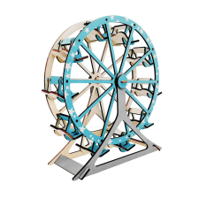 WoodCraft 3D fa mechanikus puzzle - óriáskerék türkiz fajáték