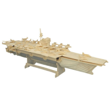 WoodCraft 3D fa mechanikus puzzle - repülőgép hordozó hajó fajáték