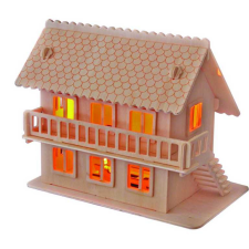 WoodCraft 3D fa mechanikus puzzle - villa fajáték