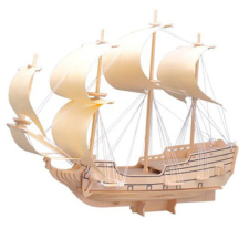 WoodCraft 3D fa mechanikus puzzle - vitorlás hajó I. fajáték