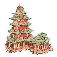 WoodCraft 3D fa mechanikus puzzle - YueJiang Tower fajáték