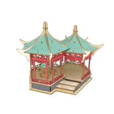 WoodCraft 3D fa mechanikus puzzle - Yueyang Tower színes fajáték