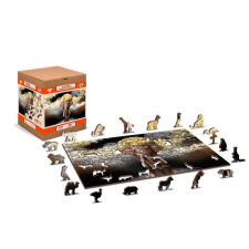 Wooden City 3D fa puzzle, Elephant and Moon 150 darab puzzle, kirakós