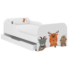 Wooden Toys MIKI gyerekágy 160x80cm matraccal és ágyneműtartóval - Boho állatkák ágy és ágykellék