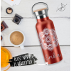 WoodKraft Thermopalack 500ml piros - Mandala és név
