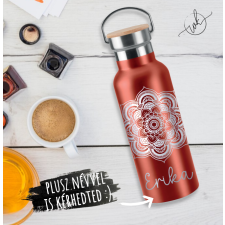 WoodKraft Thermopalack 500ml piros - Mandala és név termosz