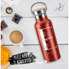 WoodKraft Thermopalack 500ml piros - Monogram és név