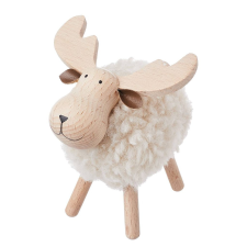 WOODY FOREST fa dekoráció plüssel, jávorszarvas 11 cm karácsonyi dekoráció