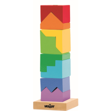 Woody Összerakós színes torony - fejtörő barkácsolás, építés