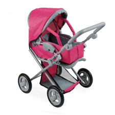 Woopie 4 az 1-ben állítható rózsaszín babakocsi, kiegészítőkkel játék babakocsi