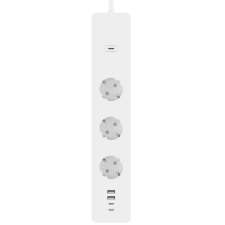 Woox R6132 Elosztó 3 aljzat 4x USB 1.5m fehér hosszabbító, elosztó
