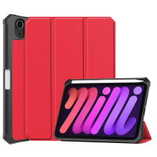 Wooze Apple iPad Mini (2021) (8.3), mappa tok, Apple Pencil tartóval, Smart Case, Wooze New Style Trifold Case, piros tablet tok
