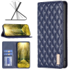 Wooze Apple iPhone 11 Pro Max, Oldalra nyíló tok, stand, kártyatartóval, 3D rombusz minta, Wooze Pillow, kék