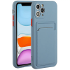 Wooze Apple iPhone 15 Plus, Szilikon tok, kártyatartóval, Wooze Card Slot, leander-szürke
