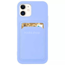 Wooze Apple iPhone 15 Plus, Szilikon tok, kártyatartóval, Wooze Card Slot, világoskék tok és táska
