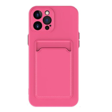 Wooze Apple iPhone 15, Szilikon tok, kártyatartóval, Wooze Card Slot, magenta tok és táska