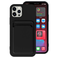Wooze Apple iPhone 7 / 8 / SE (2020) / SE (2022), Szilikon tok, kártyatartóval, Wooze Card Slot, fekete tok és táska