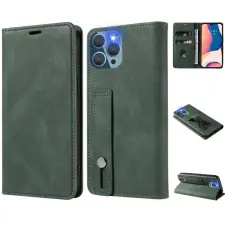 Wooze Business Plus oldalra nyíló tok Oppo Find X5 Pro sötétzöld tok és táska