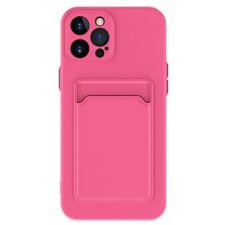 Wooze Card Slot szilikon tok kártya tartóval iPhone 15 Pro magenta tok és táska