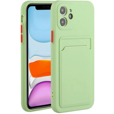 Wooze Card Slot szilikon tok kártyatartóval Apple iPhone 15 Pro Max világoszöld tok és táska