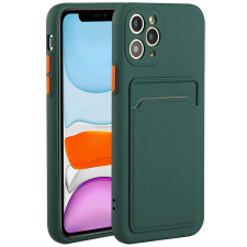 Wooze Card Slot szilikon tok kártyatartóval iPhone 16e sötétzöld tok és táska